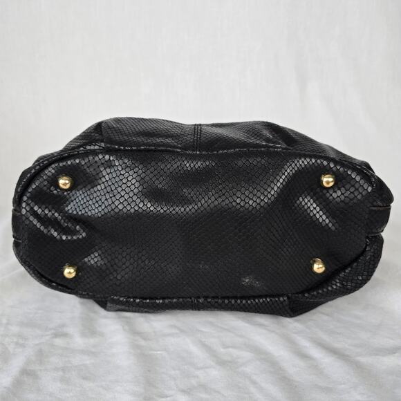 Vince Camuto Shoulder Bag Black Exotic Leather - Picture 8 of 16